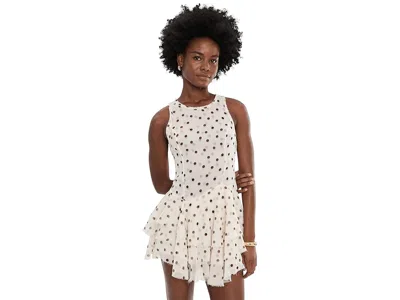 Free People Raven Printed Mini Dress In Tea Color In White