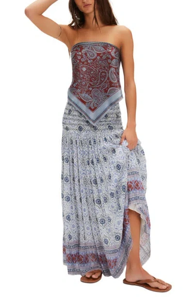 Free People Ravenna Tie Dye Gauze Maxi Skirt In Gray