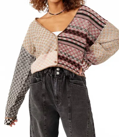 Free People Ready Set Go Cardi In Toffee Combo In White