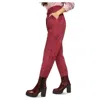 Free People Red Faux Suede Belted Cropped Pants In Queen Pomegranate In Red