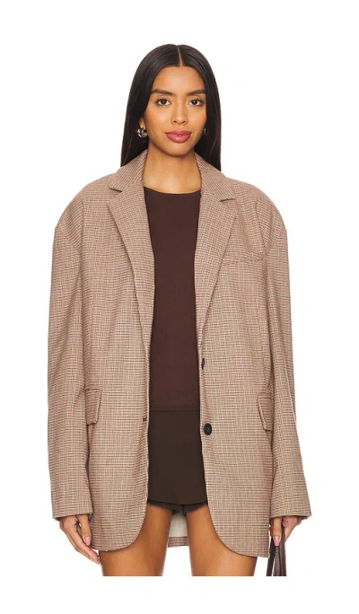 Free People Reggie Blazer In Ginger Combo