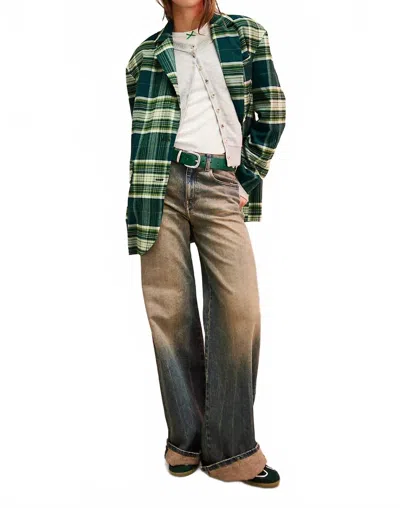 Free People Reggie Blazer In Green Combo