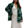 Free People Reggie Oversize Blazer In Green Combo