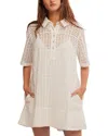 Free People Remino Eyelet Mini Dress In Bright White