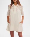 Free People Remino Eyelet Mini Dress In Bright White