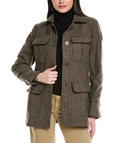 Free People Renaux Officer Wool-blend Jacket In Brown