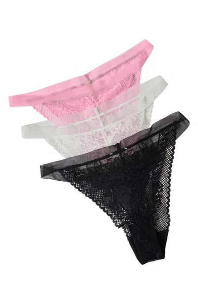 FREE PEOPLE FREE PEOPLE REYA ASSORTED 3-PACK LACE BIKINI BRIEFS