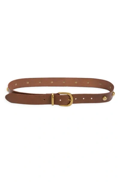 Free People Rhodes Stud Leather Belt In Brown