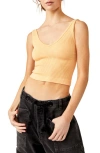 Free People Rib Brami Crop Tank In Sunburst