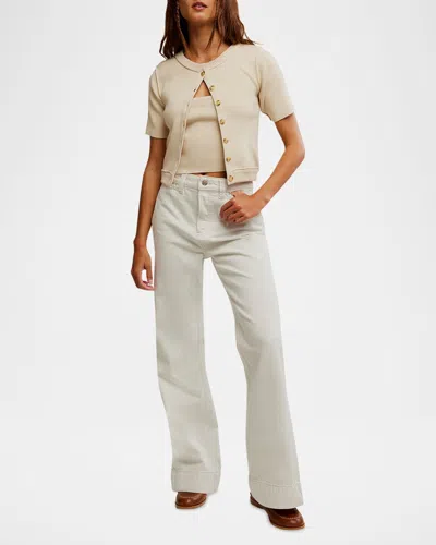 Free People Rib-knit Twosie Top In Ecru