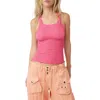 Free People Rib Racerback Tank Top In Raspberry Sorbet