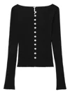 Free People Tilly Rib Long Sleeve Button-up Top In Black