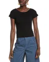 Free People Most Wanted Short Sleeve Cotton Blend Cardigan In Black