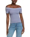 Free People Ribbed Seamless Off-shoulder Top In Blue