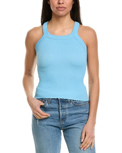 Free People Ribbed Seamless Tank In Blue
