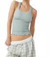 Free People Ribbed Seamless Tank Top In Aqua In Green