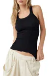 Free People Ribbed Seamless Tank Top In Black