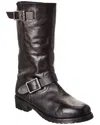 Free People Ride Or Die Engineer Leather Boot In Black