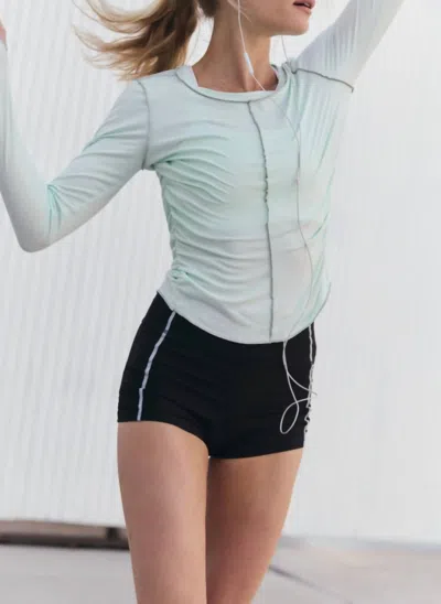 Free People Right On Run Long Sleeve Layer Top In Pistachio In White