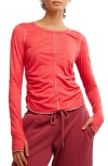Free People Right On Run Long Sleeve Top In Winterberry