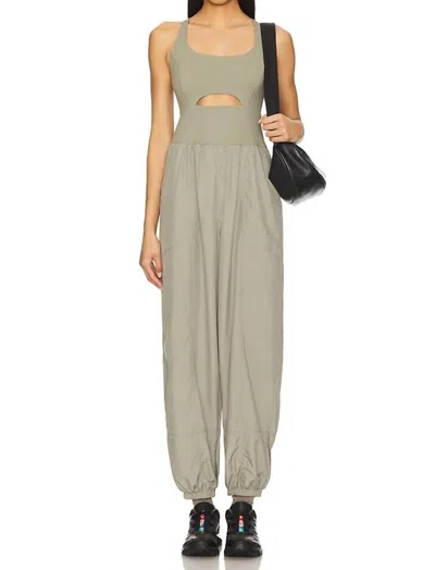 Free People Righteous Sleeveless Onesie In Sage In Gray