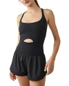 Free People Righteous Sleeveless Romper In Black