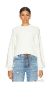 Free People Easy Street Crop Pullover Sweater In Moonglow In 光纤白