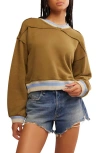Free People Rio Crop Sweatshirt In Seaweed Combo