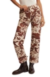 Free People We The Free Risk Taker High Rise Printed Jeans In Tea Combo