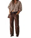 Free People Risk Taker Cord Straight Leg Pants In Chocolate Truffle In Brown