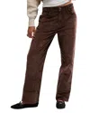 Free People Risk Taker Cord Straight Leg Pants In Chocolate Truffle In Chocolate Truffle