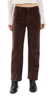 Free People Risk Taker Cord Straight Leg Pants In Chocolate Truffle In Chocolate Truffle