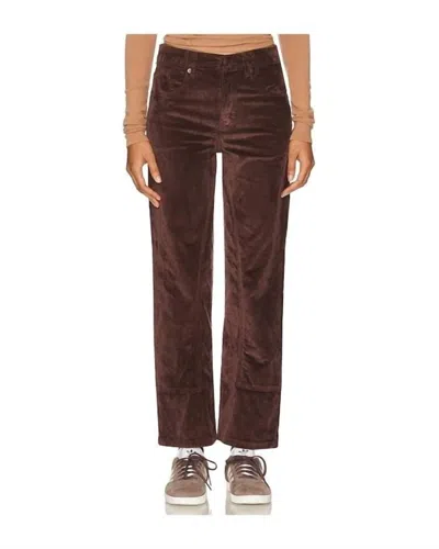 FREE PEOPLE RISK TAKER CORDUROY STRAIGHT LEG PANT IN BROWN