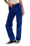 Free People Risk Taker Corduroy High Rise Straight Jeans In Jet Black In Limoges