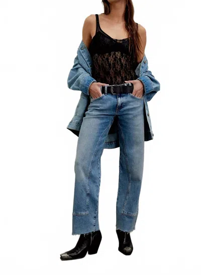 Free People Risk Taker Mid-rise Jeans In Mantra In Blue
