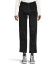 Free People Risk Taker Mid-rise Straight Jean In Black In Black
