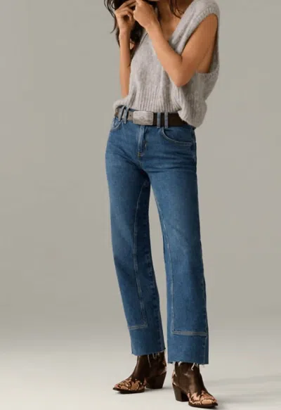 Free People Risk Taker Mid Rise Straight Jeans In Be Bold