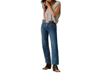 Free People Risk Taker Mid-rise Straight In Blue