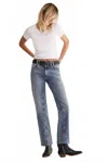 Free People Risk Taker Mid-rise Straight Leg Jean In Mantra In Blue