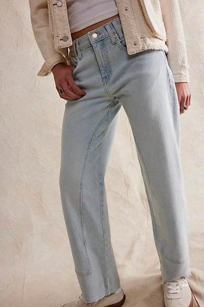 Free People Risk Taker Straight Jeans Womens Daydream Blue Mid Rise Buu1102