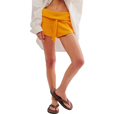 Free People Rita Sweater Knit Cotton Shorts In California Poppy