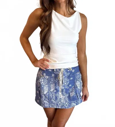 Free People River Canyon Printed Mini Skirt In Midnight In Multi