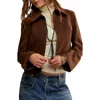 Free People River Faux Suede Jacket In Brown