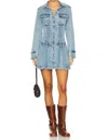 Free People Roadhouse Mini Dress In On The Road Rinse In Blue