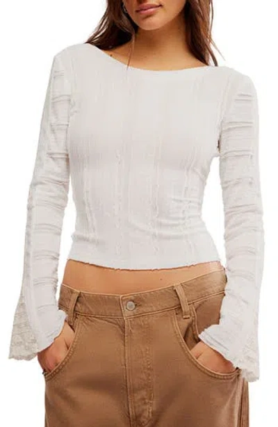Free People Rocky Long Sleeve Reversible Top In White