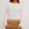 Free People Rocky Long Sleeve Reversible Top In White