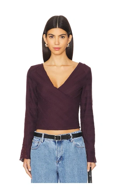 Free People Rocky Long Sleeve Top In Wine Tasting In Multi