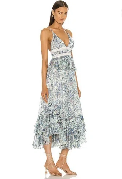 Pre-owned Free People Rococo Sand Emi Braw Strappy Long Metallic Peplum Dress Xl $532 In Pastels