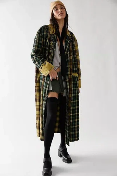 Pre-owned Free People Rodeo Plaid Duster Size S $428 In Green