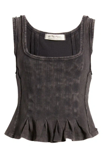 Free People Roller Peplum Tank In Black